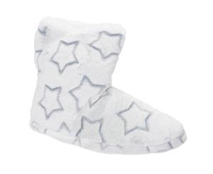 Slumberzzz Womens/Ladies Star Embossed Bootee Slippers (Blue) - SL734