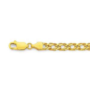 Solid 9ct Gold 19cm Diamond Cut Double Curb Bracelet