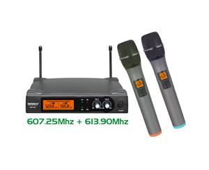 Sonken 700D-6 Pro UHF Wireless Microphones (2) and Receiver Unit + Case