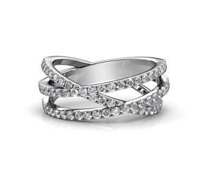 Soulmate Ring Embellished with Swarovski crystals-White Gold/Clear