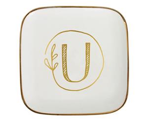 Splosh Alphabet Ceramic Trinket Plate (Letter U)