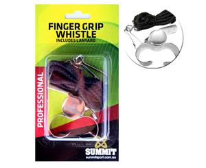 Summit Brass Sports Whistle for Referee/Match/Training w/ Lanyard & Finger Grip
