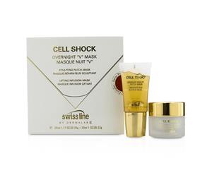 Swissline Cell Shock Overnight V Mask Sculpting PatchMask 35ml/1.17oz + Lifting InfusionMask 30ml/1oz 2pcs