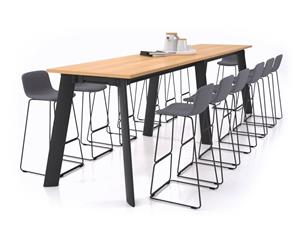Switch Collaborative Large Counter Table - Black Frame [2400L x 800W] - maple