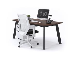 Switch Executive Desk - Black Frame [1200L x 800W] - wenge silver modesty