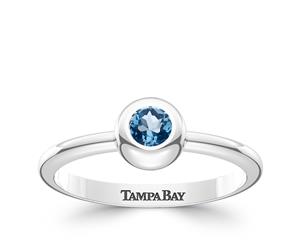 Tampa Bay Rays Topaz Ring For Women In Sterling Silver Design by BIXLER - Sterling Silver