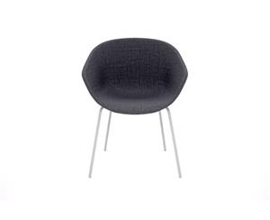 Teddy Fabric Tub Chair - 4 Legged White - grey upholstered