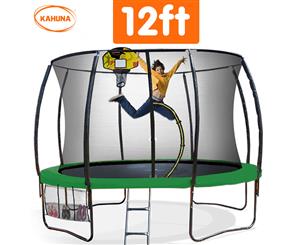 Trampoline 12 ft Kahuna with Basketball set - Green