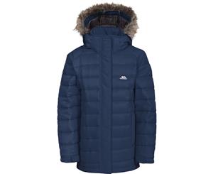 Trespass Girls Erma Detachable Hooded Quilted Shell Parka Jacket - Navy