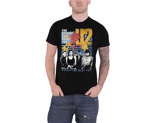 U2 T Shirt Bullet The Sky Joshua Tree Tour 1987 Official Mens - Black