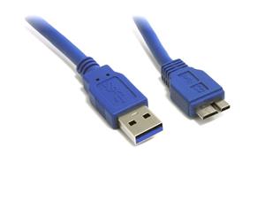 USB 3.0 Certified Cable - USB A Male to Micro-USB B Male Blue 1m