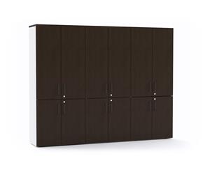 Uniform - 12 Door Large Storage Cupboard with Small Medium Doors Black Handle - wenge