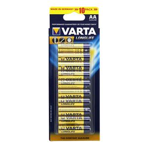 Varta Longlife Extra Alkaline AA Batteries - 10 Pack