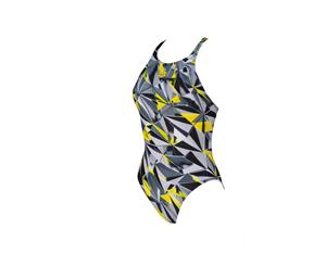 Womens One 3D Shattered Booster One Piece Swimsuit Black Multi