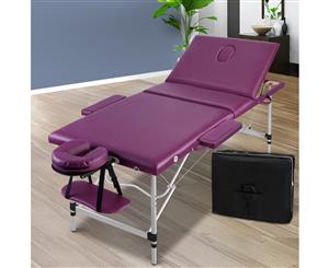 Zenses Massage Table 75cm Portable 3 Fold Aluminium Beauty Therapy Waxing Bed