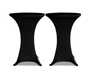 2 pcs Black 70cm Table Cloth Cover Lycra Spandex Stretch Fitted Cocktail Wedding