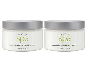 2 x Natio Spa Body Butter Coconut & Shea 250mL