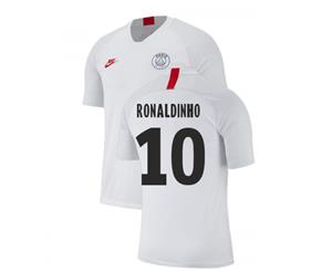 2019-2020 PSG Nike Strike Training Shirt (White) (RONALDINHO 10)