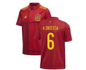 2020-2021 Spain Home Adidas Football Shirt (Kids) (A INIESTA 6)