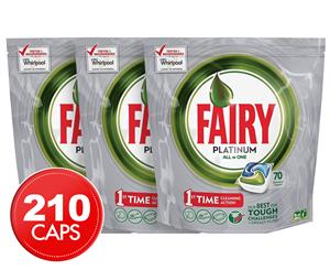 210pk Fairy Platinum All-In-One Dishwashing Capsules Regular