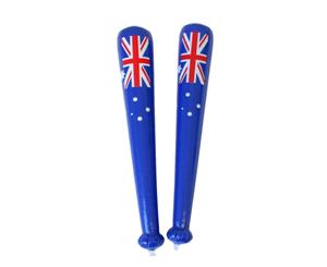 2x Australian Souvenir Flag Inflatable Blow UpThunder Sticks Aussie Cricket Sport [Design Flag Navy]