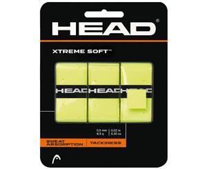 3PK Head XtremeSoft Overgrip Tennis Racket/Racquet Handle Grip Tape/Yellow