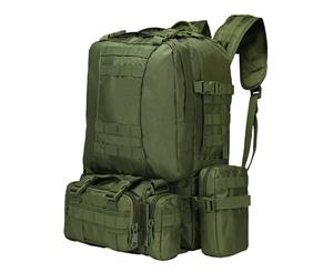 55L Hiking Camping Military Backpack GREEN