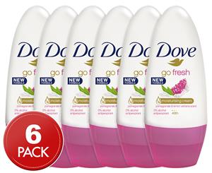 6 x Dove Go Fresh Roll-On Antiperspirant Deodorant Pomegranate & Lemon Verbena 50mL