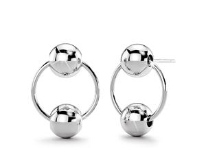 .925 Sterling Silver Pop Drop Earrings-Silver