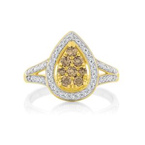9ct Gold Champagne Diamond Dress Ring