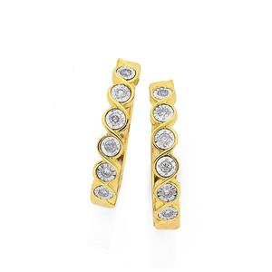 9ct Gold Diamond Twist Huggie Earrings