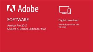 Adobe Acrobat Pro 2017 Student & Teacher Edition for Mac Digital Download