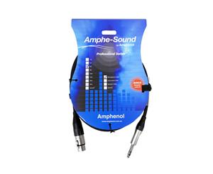 Amphenol ABJ6 6M 6.35mm TRS Jack Plug to 3pin Female XLR Audio Cable