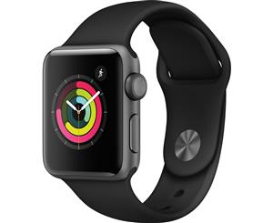 Apple Watch S3 38mm GPS Only Space Gray Aluminum Case Sport Band Black MTF02LL/A