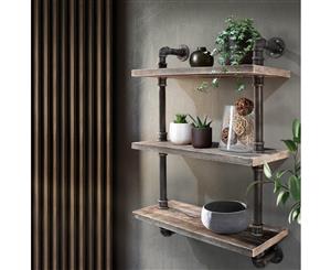 Artiss 3 Levels Industrial DIY Pipe Shelf Rustic Wall Shelves Brackets Display Bookshelf