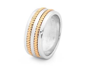 Bee - Mens Dress Ring with Gold Braid Inlay