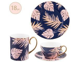 Blue Lagoon Mugs Teacups and Side Plates - 18 Piece Set
