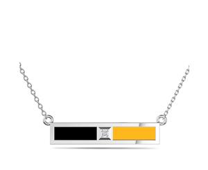Boston Bruins Diamond Pendant Necklace For Women In Sterling Silver Design by BIXLER - Sterling Silver