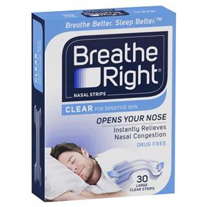 Breathe Right Clear Large Nasal Congestion Strips 30