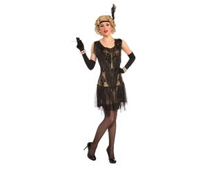 Bristol Novelty Womens/Ladies Lacey Flapper Dress Costume (Black) - BN1722