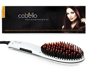 Cabello Glow Straightening Brush - White
