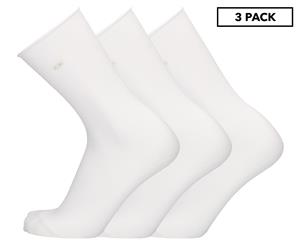 Calvin Klein Women's One Size Roll Top Crew Socks 3-Pack - White