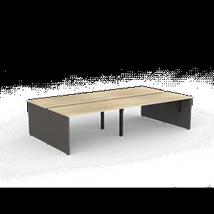 CeVello 1500 x 750mm Oak And Charcoal Four User Double Sided Desk