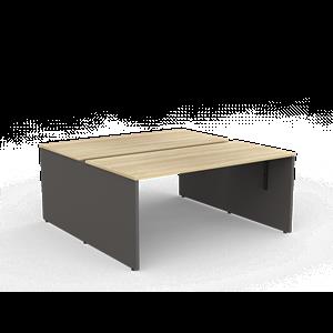 CeVello 1600 x 750mm Oak And Charcoal Two User Double Sided Desk