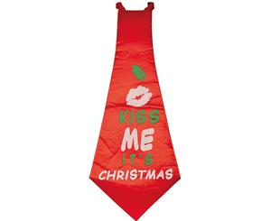 Christmas Mens 59Cm Novelty Festive Kiss Me Tie - Red