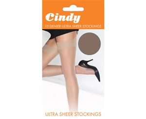 Cindy Womens/Ladies 10 Denier Ultra Sheer Stockings (1 Pair) (Paloma Mink) - LW112