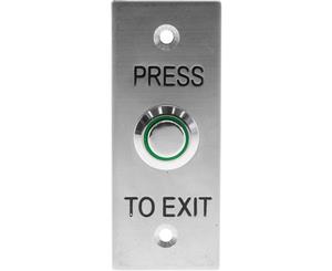 DE02 NIDAC Press To Exit Button Nidac Flush Stainless Steel Push Button 30(W) x 75(H) x 1(D)mm