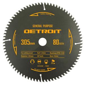 Detroit 305mm 80T TCT Circular Saw Blade for Wood Cutting