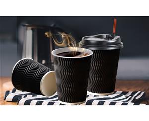 Disposable Coffee Cups Triple Wall 16oz 500pcs BLACK