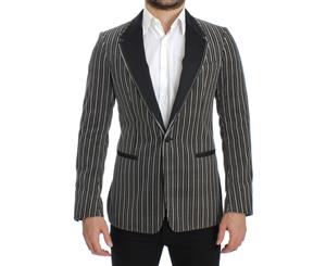 Dolce & Gabbana Gray Striped Slim Fit Blazer